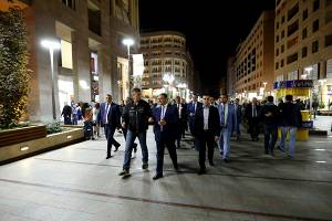 Mayor Taron Margaryan walked about the night Yerevan with his colleague from Yekaterinburg