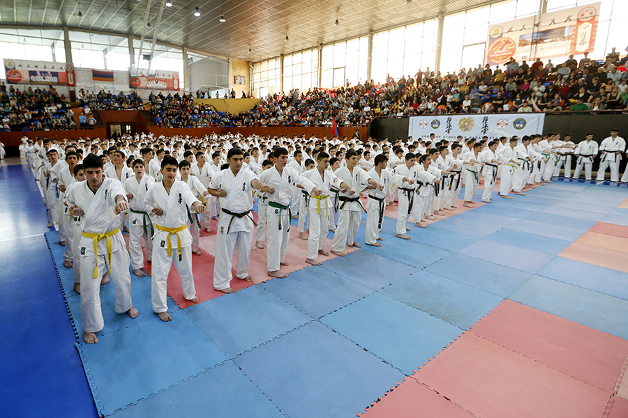 Yerevan championship of Kyokushin karate in which 1000 sportsmen of federation are taking part
