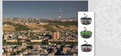 A new Ropeway construction in the city of Yerevan