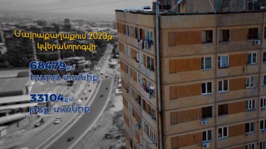 2020թ.-ին Երևանում 68479 քմ հարթ և 33104 քմ թեք տանիք կվերանորոգվի